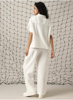 Hubberholme Self Design Double Cloth Pure Cotton Shirt With Trouser  - Image 5