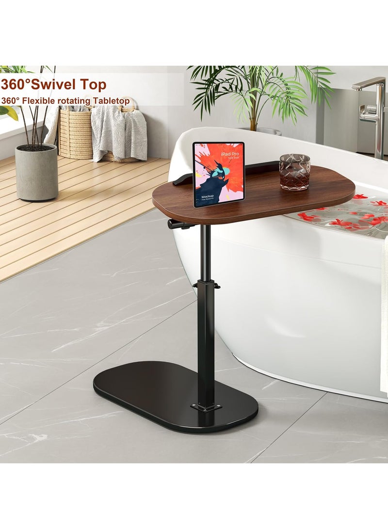 انسجام طاولة جانبية على شكل حرف C قابلة لتعديل الارتفاع، تدور بزاوية 360 درجة، وطاولة جانبية على شكل حرف C قابلة للفتح والإغلاق، وطاولات جانبية متحركة على شكل حرف C، وحامل كمبيوتر محمول على شكل حرف C، وطاولة قهوة لسرير الأريكة، وطاولة صينية تلفزيون صغيرة لغرفة المعيشة وغرفة النوم - Image 4