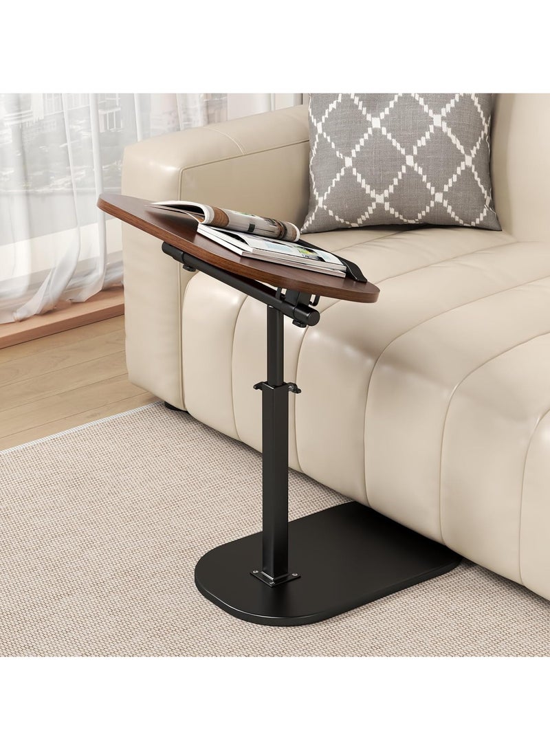 انسجام طاولة جانبية على شكل حرف C قابلة لتعديل الارتفاع، تدور بزاوية 360 درجة، وطاولة جانبية على شكل حرف C قابلة للفتح والإغلاق، وطاولات جانبية متحركة على شكل حرف C، وحامل كمبيوتر محمول على شكل حرف C، وطاولة قهوة لسرير الأريكة، وطاولة صينية تلفزيون صغيرة لغرفة المعيشة وغرفة النوم - Image 5