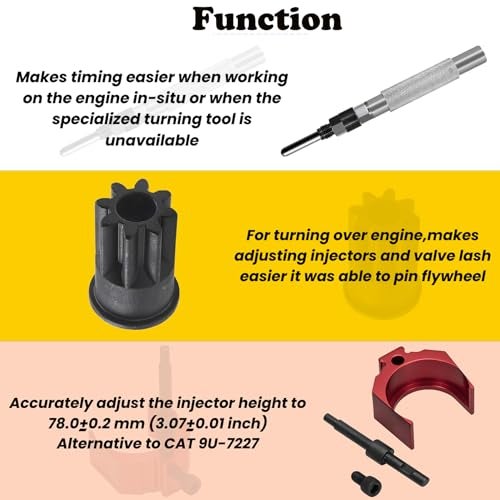 Bentolin J-42083 Automatic Timing Pin Come with 9U-7227 Injector Height Adjustment Gauge Tool w/Engine Barring Socket for Caterpillar CAT 3406E C-15 C-16 (Set of 3) - Image 3