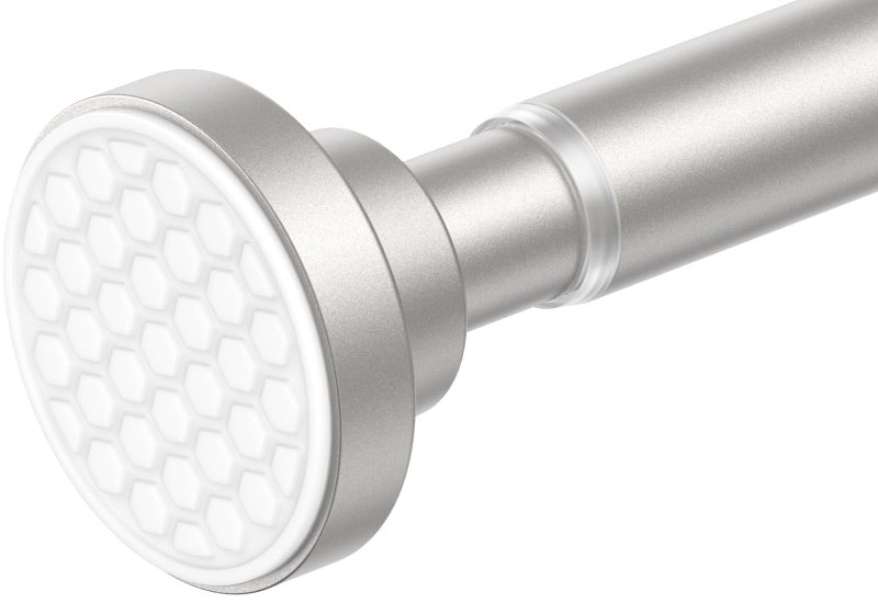 AIZESI Brushed Nickel Shower Curtain Rod Adjustable 4274 Inch Tension Shower Curtain Rod 1 Diameter Shower Rod No Drilling AntiSlip Premium Stainless Steel AntiRust - Image 2