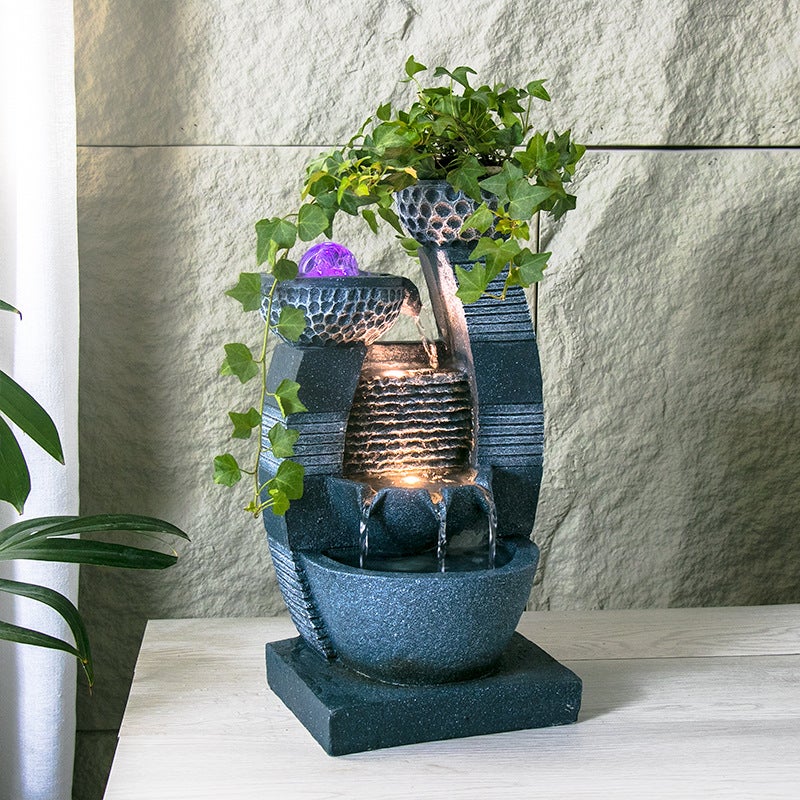 European-Style Circulating Water Decoration Micro Landscape Living Room Entrance Desktop Fountain Lucky Ball Indoor Lucky Landscape Decoration - Image 3