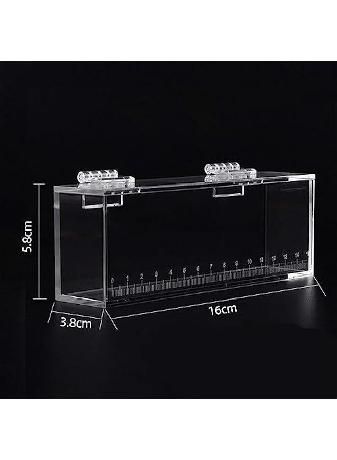 Fishing Photo Tank Fish Viewing Box Acrylic Hatching Incubator Clear Micro Landscape Fish Tank Fish Breeder Isolation Breeder Box with Scale, L - Image 2