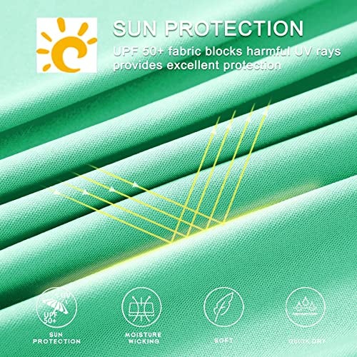 Willit Men's UPF 50+ Sun Protection Hoodie Lightweight Long Sleeve Fishing Shirt Loose Fit Swim Rash Guard Light Green M - Image 5
