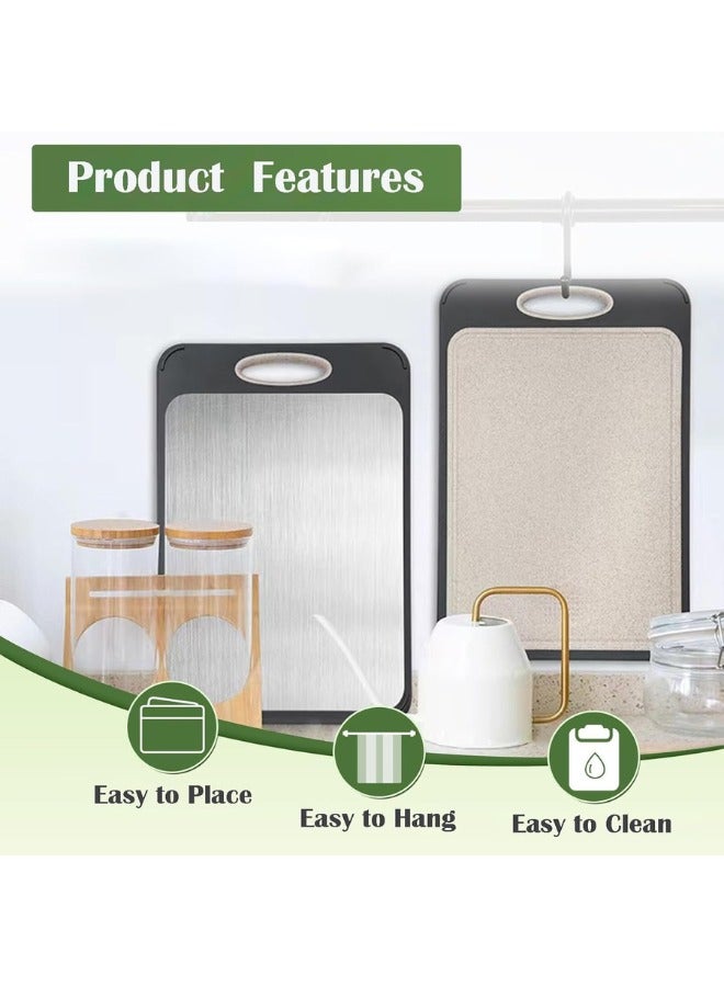 Zimtal Stainless Steel and Plastic Double-Sided Kitchen Chopping Board for Meat, Vegetables, and Fruit; Non-slip, Easy to Clean, Handle with Comfort; Multi-Purpose, Large Cutting Board (Upgraded) - Image 5