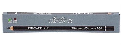 CRETACOLOR Artists' Nero Pencils Hard (Pack Of 6), Ink Black - Image 2