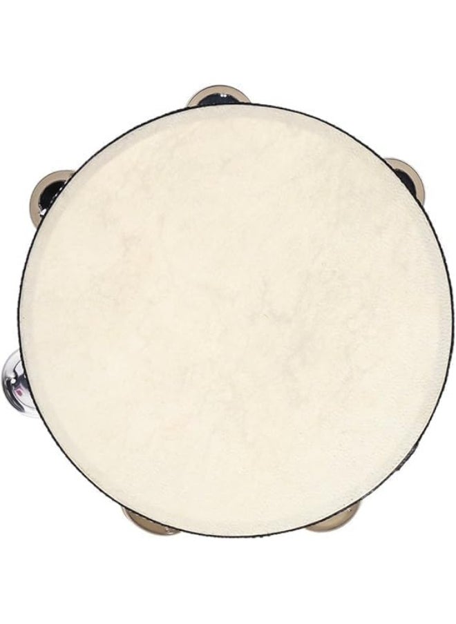 Megarya Megarya 8" Hand Held Tambourine Drum Bell Birch Metal Jingles Percussion Musical Educational Toy Instrument  - Image 5