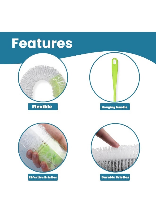 LiKee فرشاة تنظيف الزجاجات الطويلة LiKee 18 بوصة x 2.17 بوصة عريضة جداً لتنظيف زجاجات البيرة والنبيذ، وغسالة زجاجات المياه - Image 4