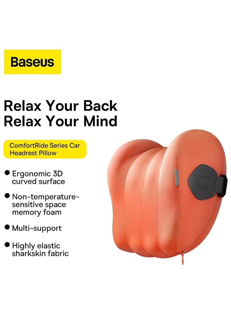 Baseus Baseus ComfortRide Series Car Headrest Pillow Orange - Image 3