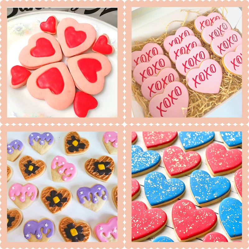 KAISHANE Heart Cookie Cutter Set 6 Pieces Valentine's Day Cookie Cutters Wedding Birthday Biscuit Cutters for Baking - Image 4