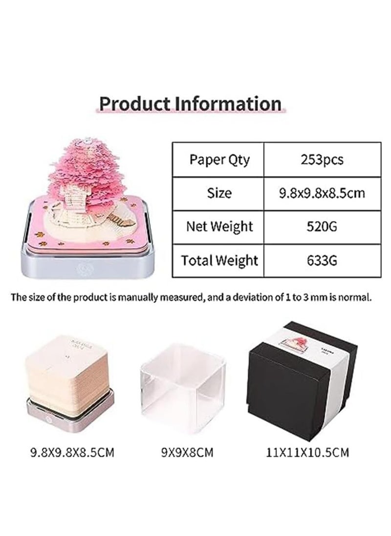 Soaying Artist Desk Calendar Tree 3D Notepad With Lights 2025 Calendar Tree 3D Notepad Artopad Engraving Artist Desk Calenda