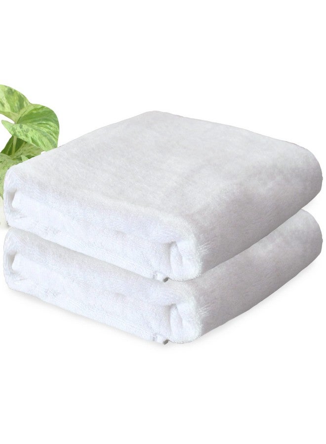 HEELIUM Bamboo Bath Towel | Lightweight & Quick Drying | Ultra Absorbent Towel | 140 x 70 cm - 400 GSM | Pack of 2 - White - Image 1