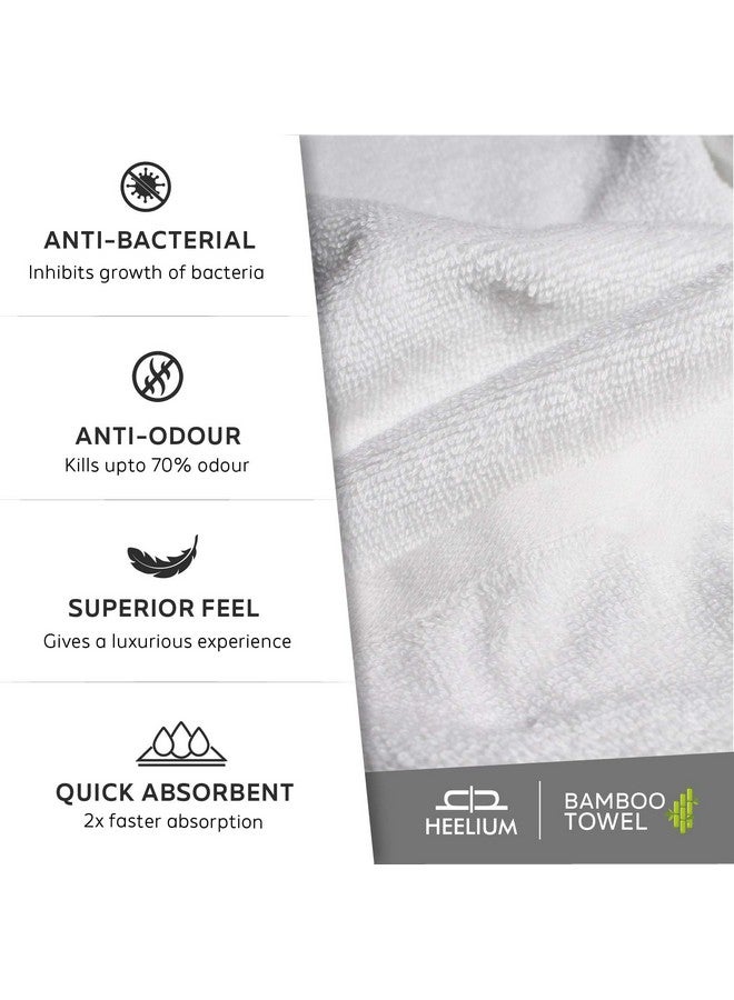 HEELIUM Bamboo Bath Towel | Lightweight & Quick Drying | Ultra Absorbent Towel | 140 x 70 cm - 400 GSM | Pack of 2 - White - Image 4