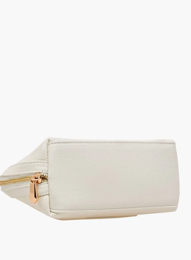 MISSY Women Panelled Crossbody Bag with Detachable Strap and Zip Closure