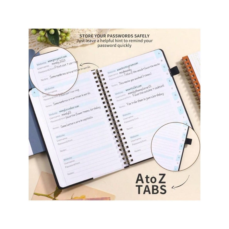 1pc Simple Password Book, Minimalist 56 Sheets/112 Pages, Advanced Address Password Manager With Website Password Quick Access Username And Password Storage Perfect For Home Office Internet Computer Logins, Great Holiday Gifts Back To School - Image 5