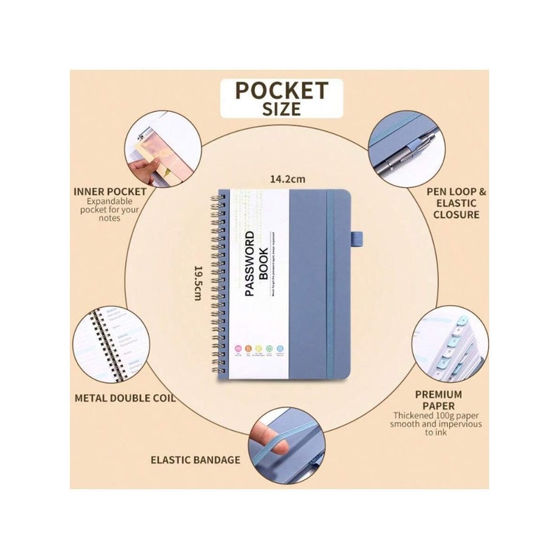 1pc Simple Password Book, Minimalist 56 Sheets/112 Pages, Advanced Address Password Manager With Website Password Quick Access Username And Password Storage Perfect For Home Office Internet Computer Logins, Great Holiday Gifts Back To School - Image 4