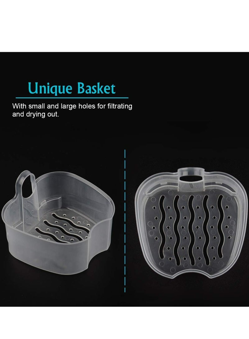 Oasisgalore Blue Denture Case with Strainer, Travel-Friendly False Teeth Storage Box with Cleaning Basket. - Image 4