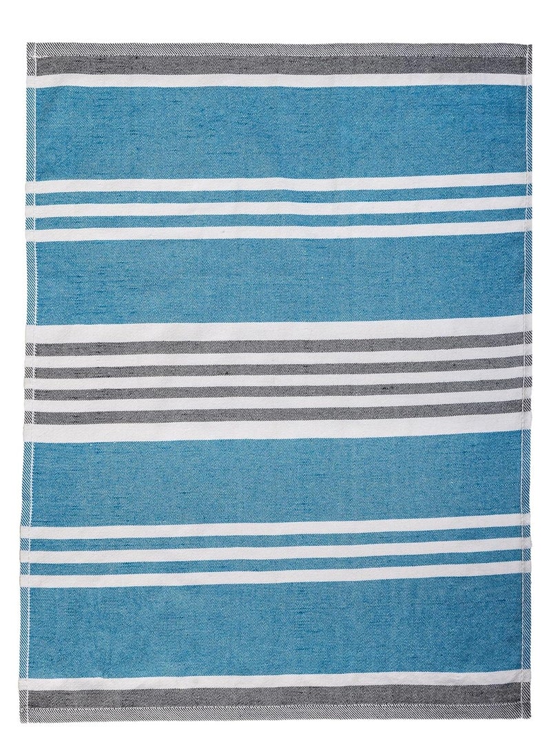 سيجنولا طقم فوط سيجنولا متعددة الأغراض 3 قطع 50 × 70 سم خطوط أزرق فاتح، قطن 100% - Image 1