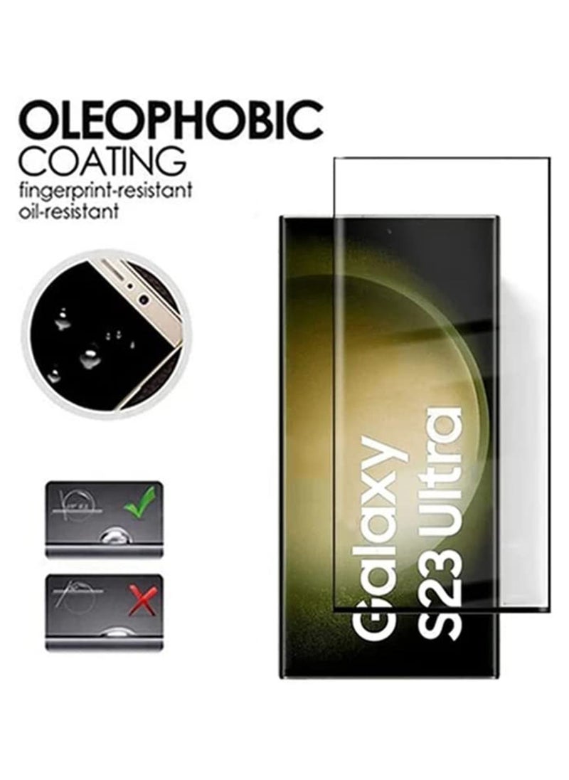 Generic - Tempered Glass Screen Protector For Samsung Galaxy S23 Ultra - Black - Image 1