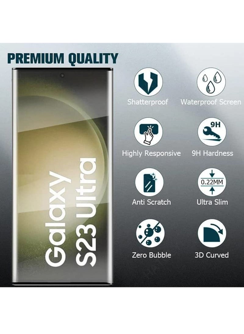 Generic - Tempered Glass Screen Protector For Samsung Galaxy S23 Ultra - Black - Image 1