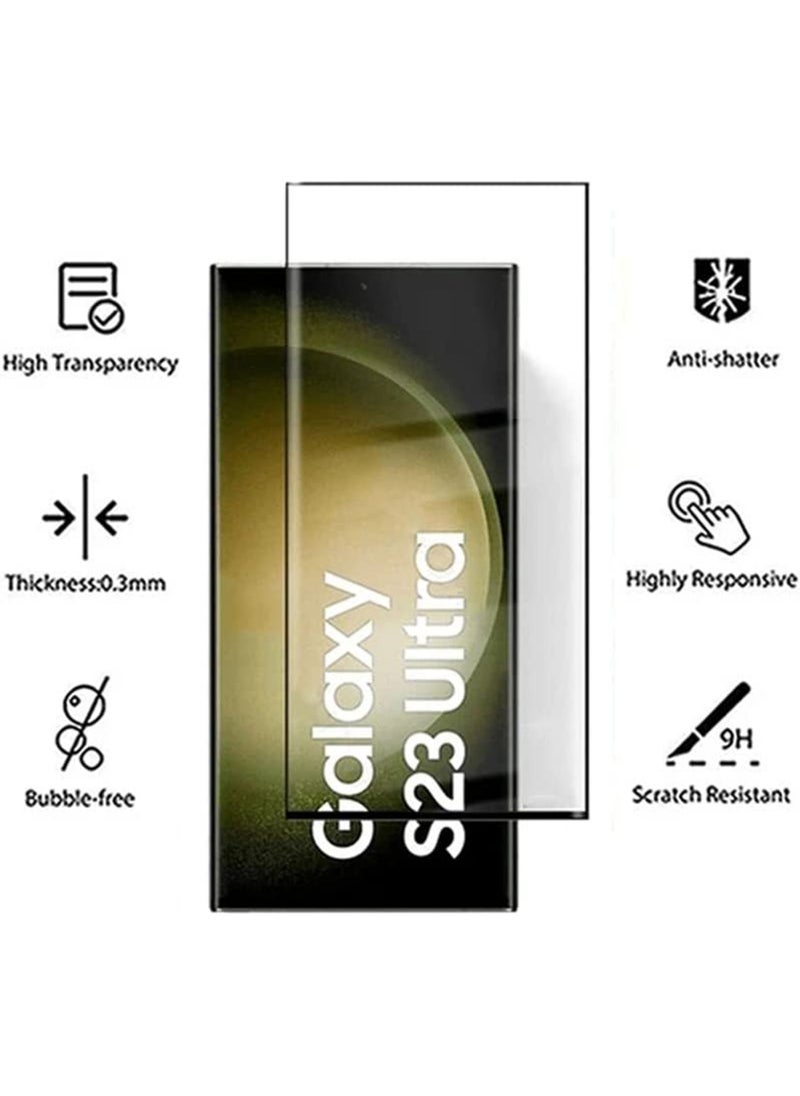 Generic - Tempered Glass Screen Protector For Samsung Galaxy S23 Ultra - Black - Image 1