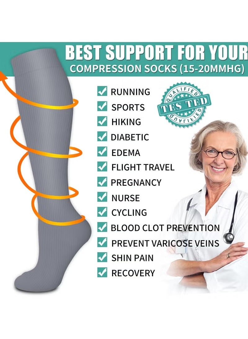 3 piece Medical Compression Socks-Compression Socks For Women and Men Circulation Relief for Calf and Sole Fatigue, Best Support for Nurses, Running, Hiking and Recovery - Image 4