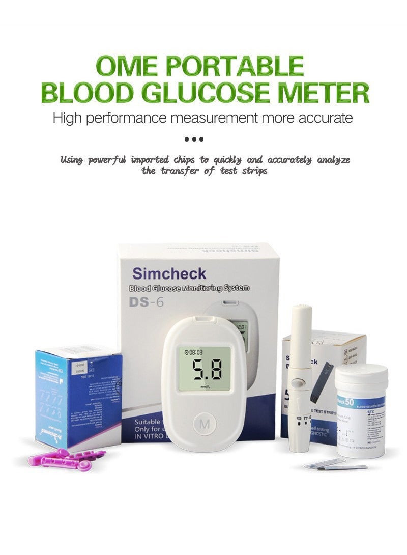 He House Diabetes Testing Kit with Blood Glucose Monitor, 50 Test Strips, 50 Lancets, Alcohol Pads & Lancing Device – No Coding, Accurate Home Use Meter - Image 5