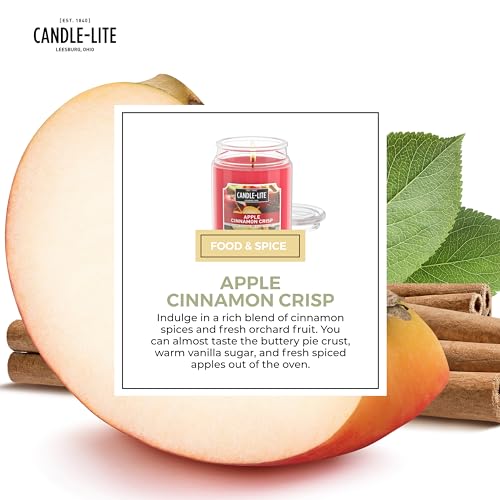Candle-lite Fall Scented Candles, Apple Cinnamon Crisp, 18 oz Jar, Proudly Poured in The USA, Aromatherapy Candle, Single-Wick with 110 Hours of Burn Time, Perfect for Creating an Inviting Ambiance - Image 4