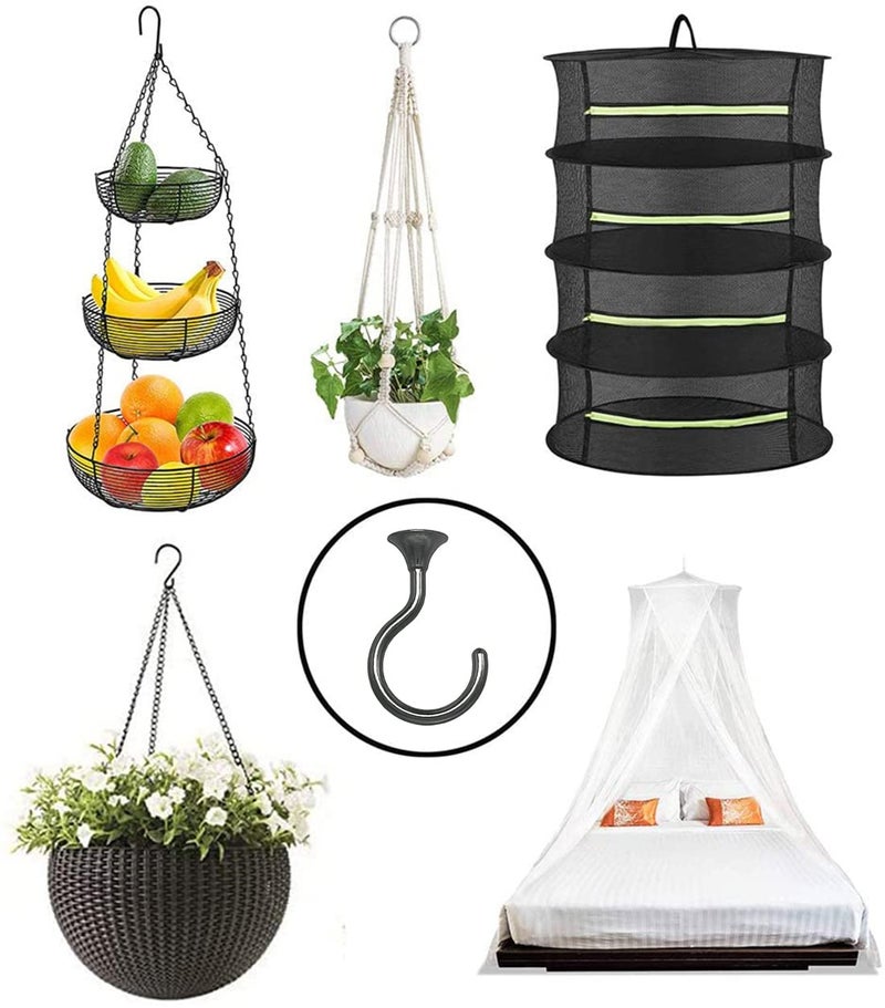 Evsteluo 2 Sets Heavy Duty Swag Ceiling Hooks with Hardware for Hanging Plants, Cavity Wall Fixing, Easy Installation, Holds Up to 30lbs, Ideal for Home & Garden (2 Sets, Black Nickel) - Image 3
