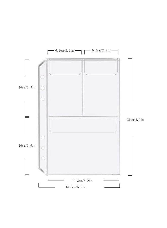 Zelten 6 Pack A5 6 Holes Binder 3 Pockets Plastic Binder Folders Waterproof 6 Holes Holder for Receipt Ticket (3Pocket, A5) - Image 3