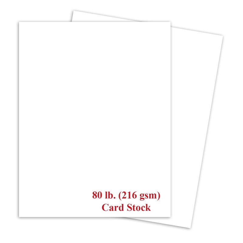 S Superfine Printing ورق كرتون سميك أبيض - لبطاقات العمل، الفن، الدعوات، طباعة القرطاسية | 80 رطل ورق كرتون | 8.5 × 11 بوصة | ورق غلاف ثقيل (216 جرام لكل متر مربع) | 8 1/2 × 11 | 50 ورقة لكل عبوة - Image 1