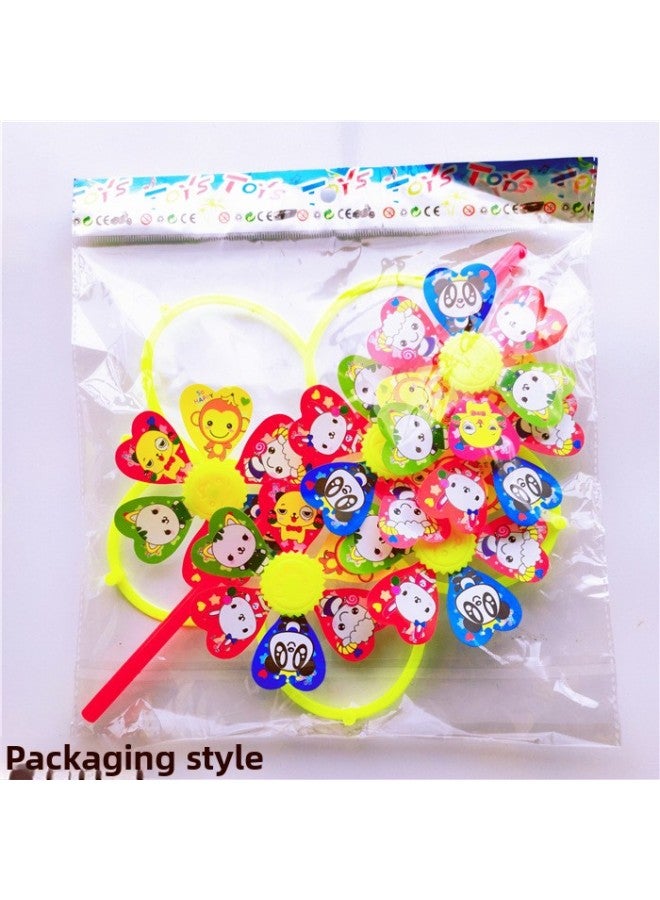 # Colorful Colorful 10 Children's Stall Rotating Gift Toys Outdoor Creative Activities Push Windmill-Color:6 Smiling Faces And 10 Big Heads - Image 4