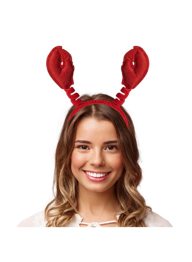 PMU Mardi Gras Red Crawfish Lobster Headband Holiday Party Headwear Costume For Men And Women (1 Pkg) Pkg 1 - Image 1