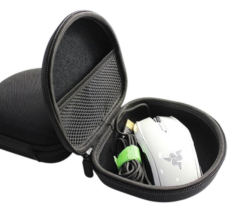 VERTUS® Wired Mouse Storage Case, Portable Gadget Organiser Case | Storage Organizer Bag for Adapters, Power Bank, USB Flash Drive, Cable, Charger, Wireless Mouse, Headphones, Portable SSD (Black) - Image 2