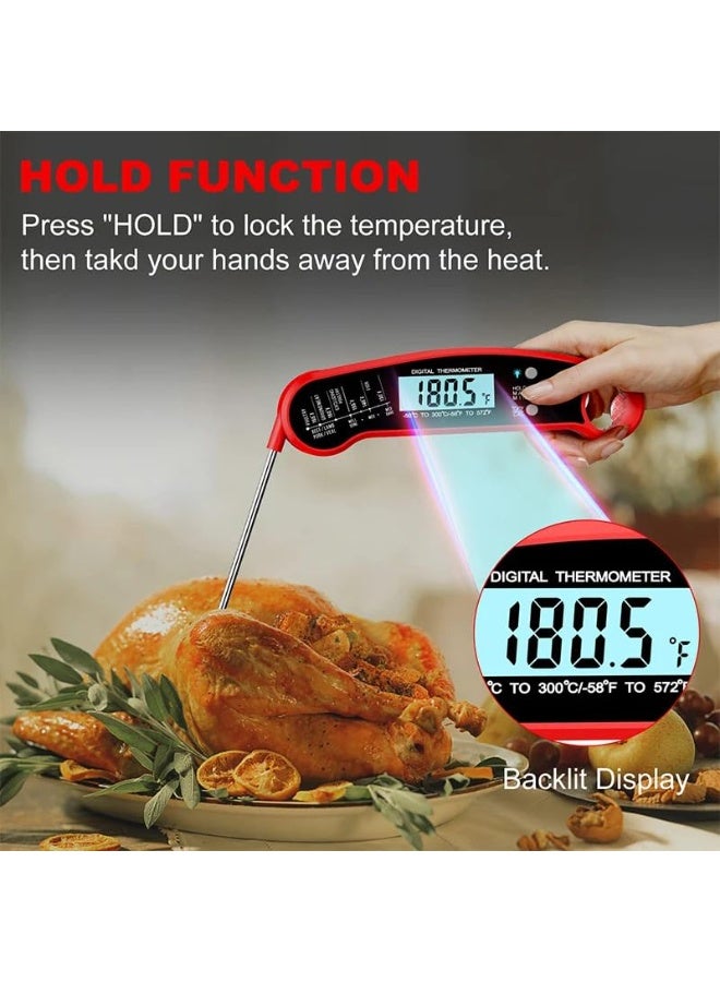 بتيمفم ميزان حرارة رقمي للحوم سريع القراءة، مقاوم للماء وسريع للطهي، مزود بمسبار قابل للطي وشاشة LCD بإضاءة خلفية، مناسب للشواء، والمطبخ، والاستخدام الخارجي. - Image 4