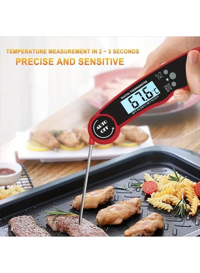 بتيمفم ميزان حرارة رقمي للحوم سريع القراءة، مقاوم للماء وسريع للطهي، مزود بمسبار قابل للطي وشاشة LCD بإضاءة خلفية، مناسب للشواء، والمطبخ، والاستخدام الخارجي. - Image 3