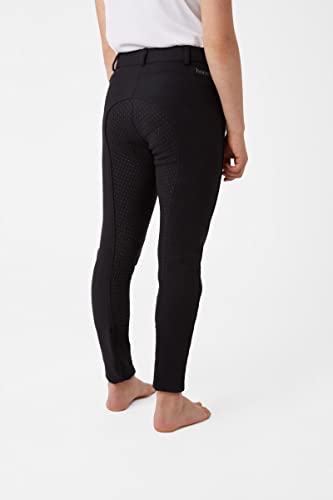 HORZE Active Kids' Unisex Silicone Grip Full Seat Horseback Riding Breeches - Black - XS - Image 2
