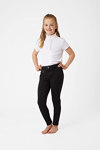 HORZE Active Kids' Unisex Silicone Grip Full Seat Horseback Riding Breeches - Black - XS - Image 3