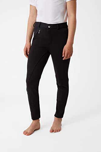 HORZE Active Kids' Unisex Silicone Grip Full Seat Horseback Riding Breeches - Black - XS - Image 4