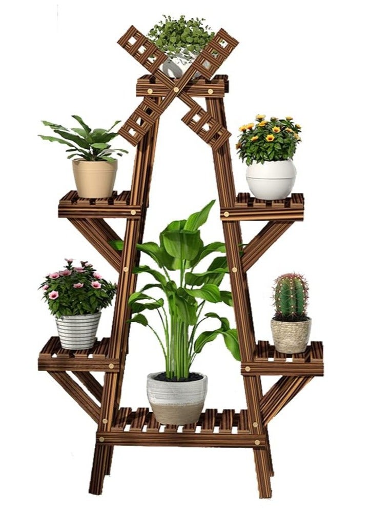 DubaiGallery Flower shelf storage indoor and outdoor solid wood multi-layer balcony decoration floor-standing for living room - Image 2