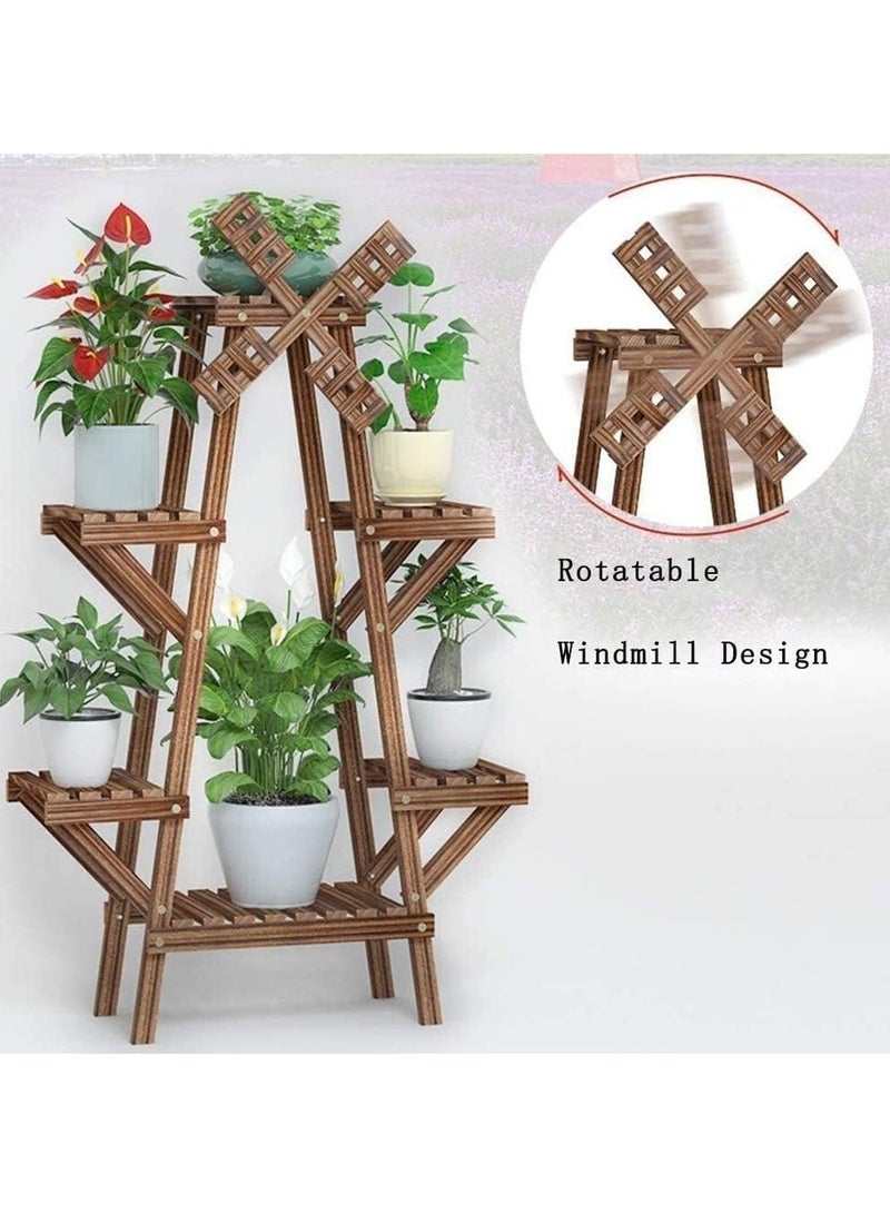 DubaiGallery Flower shelf storage indoor and outdoor solid wood multi-layer balcony decoration floor-standing for living room - Image 3