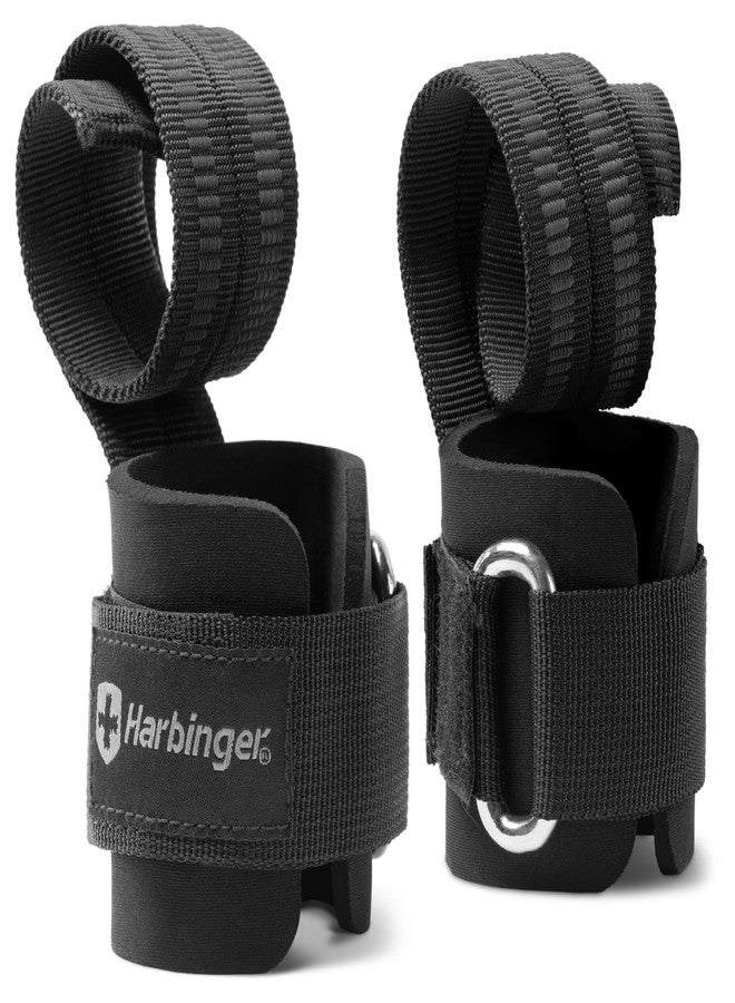 Harbinger 360531 Big Grip No-Slip Nylon Lifting Straps with DuraGrip (Pair), Pro, Black, 11.5 inches - Image 1