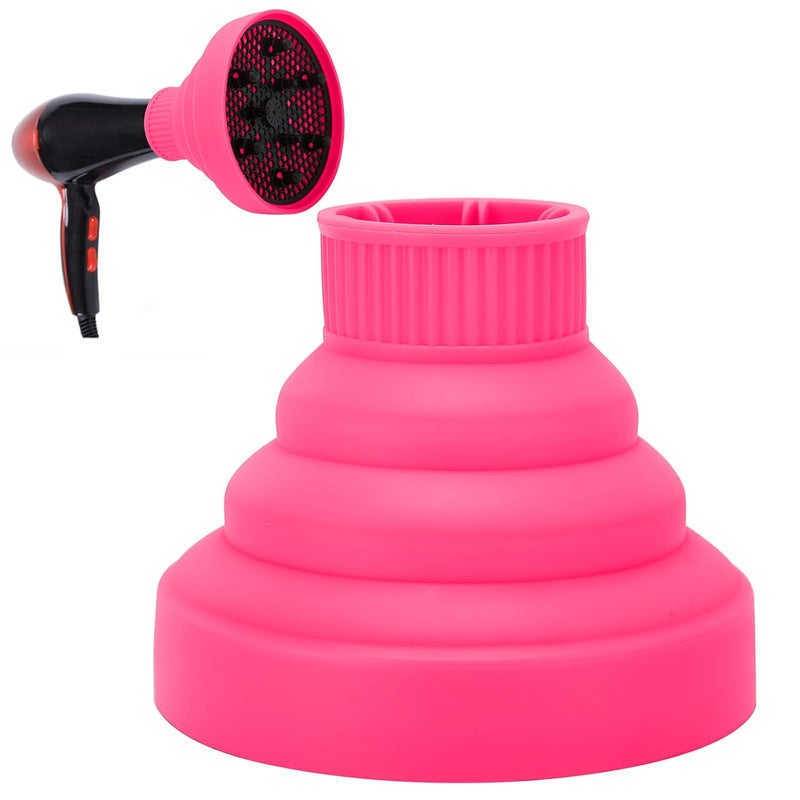 woobles Hair Dryer Diffuser Universal Collapsible Silicone Hair Dryer Diffuser Portable Travel Folding Hair Blow Dryer Diffuser(Pink) Pink - Image 4