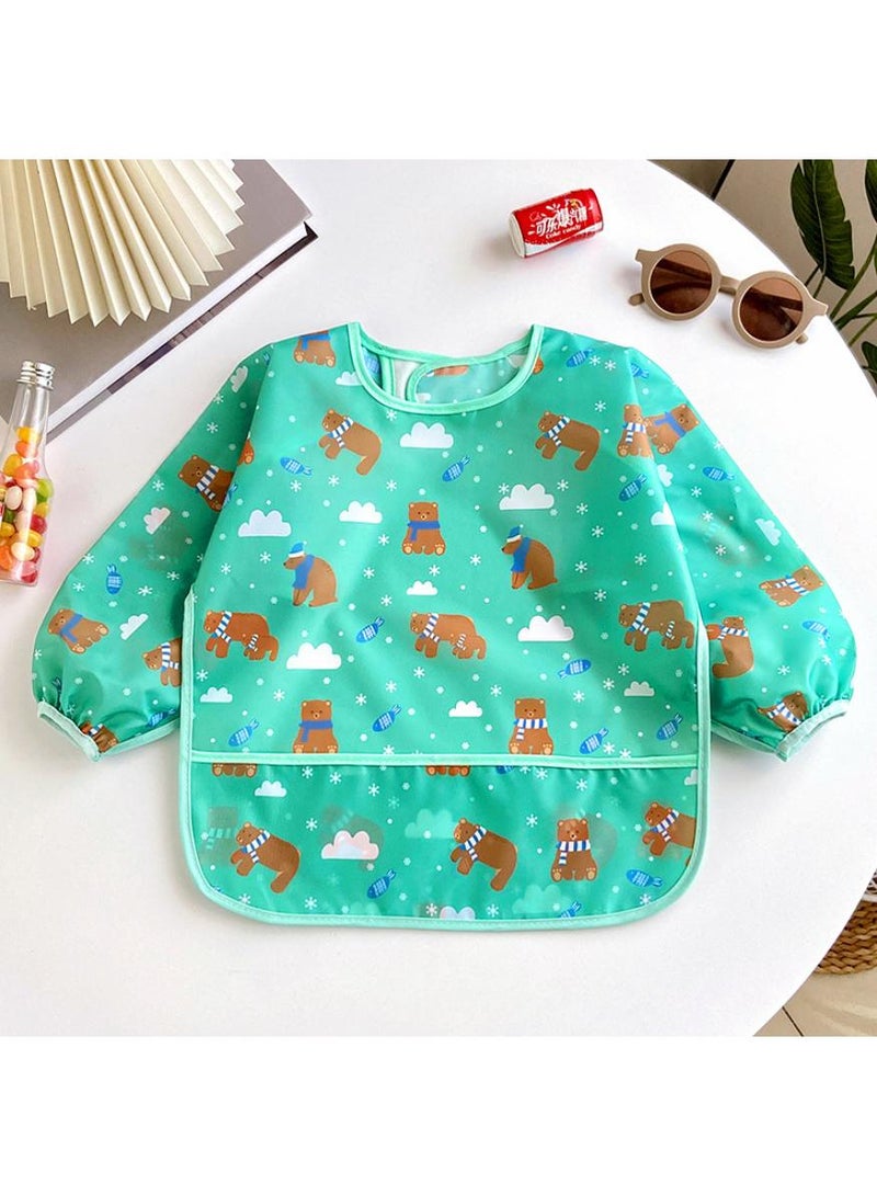 Bebiland 2 Pack Baby Long Sleeve Bibs for Babies Toddlers 0 Months-3 Years, Coverall Weaning Bib, Easy Wipe Clean Soft Waterproof Gifts - Image 5