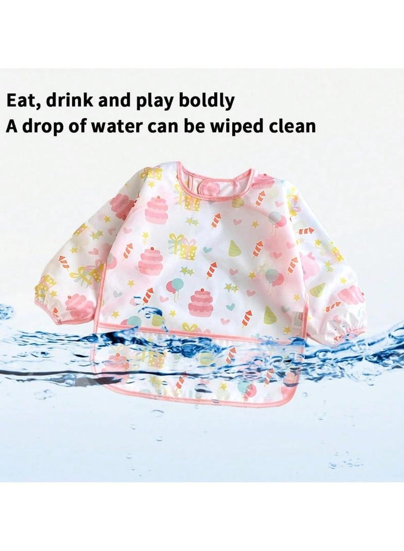 Bebiland 2 Pack Baby Long Sleeve Bibs for Babies Toddlers 0 Months-3 Years, Coverall Weaning Bib, Easy Wipe Clean Soft Waterproof Gifts - Image 4