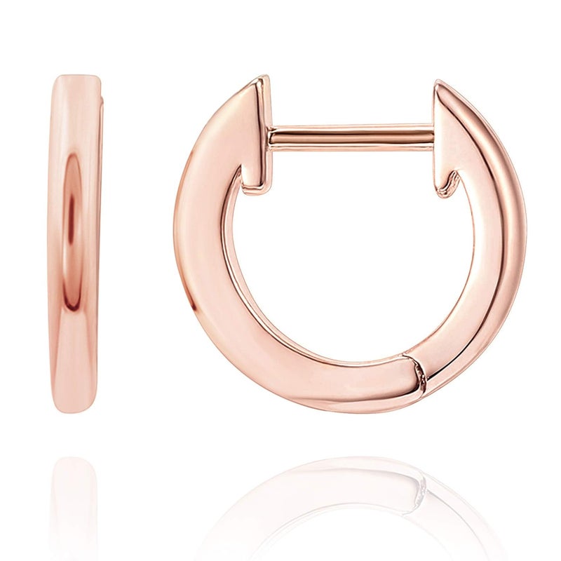 PAVOI 14K Rose Gold Plated Cuff Earrings Huggie Stud | Small Hoop Earrings for Women - Image 1