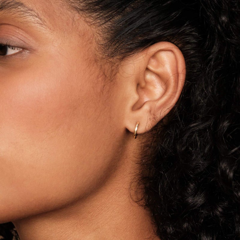 PAVOI 14K Rose Gold Plated Cuff Earrings Huggie Stud | Small Hoop Earrings for Women - Image 2