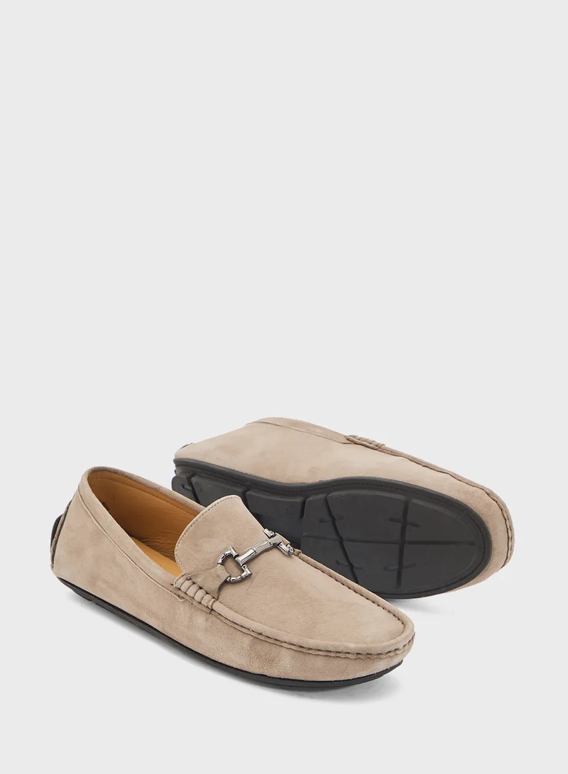 Robert Wood Genuine Suede Leather Loafers