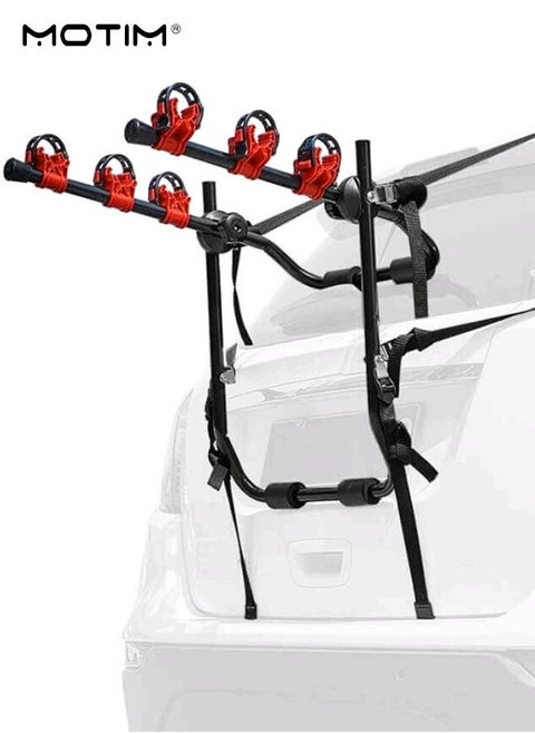 Trunk Mounted Bike Rack, Foldable Bicycle Rear Mount Carrier, Car Bicycle 3 Bike Carrier Mount, Bicycle Carrier Rack, Rail Hitch Mount Rack for Cars Trunk