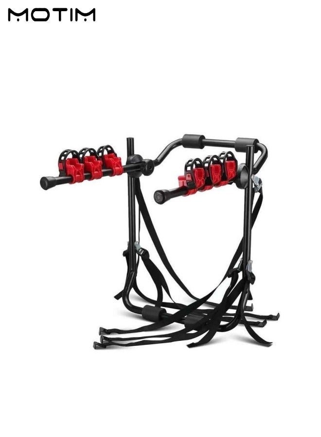Motim Trunk Mounted Bike Rack, Foldable Bicycle Rear Mount Carrier, Car 3 Bike Carrier Mount, Bicycle Carrier Rack, Rail Hitch Mount Rack for Cars Trunk - Image 5